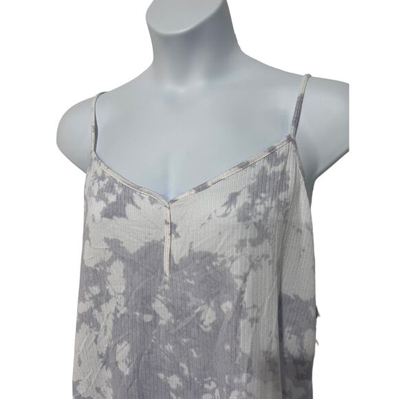 JENNI WOMENS SIZE MEDIUM RIBBED CHEMISE NIGHTGOWN PASTEL TIE DYE PURPLE WHITE - Picture 7 of 10